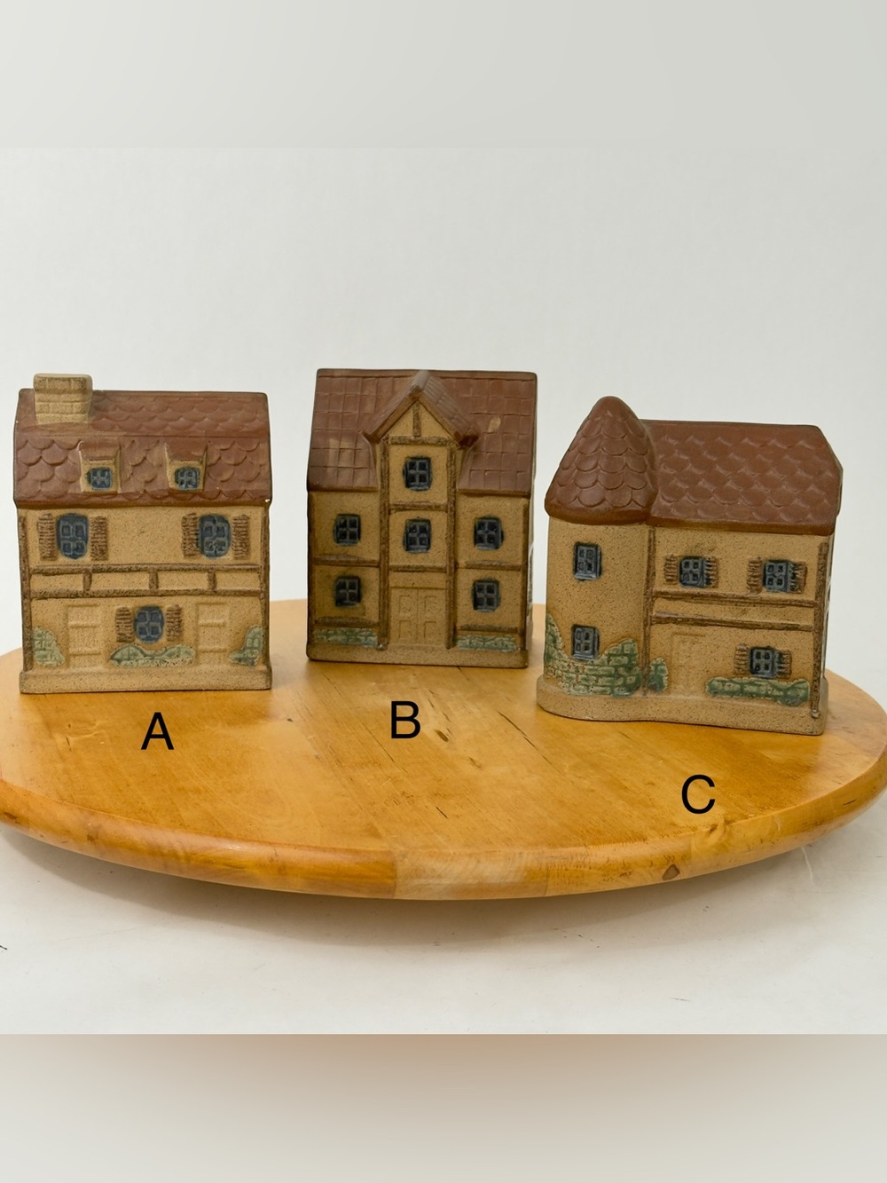 Vintage Old Two Story House With Turret Coin Bank, Ceramic Piggy Bank Rustic